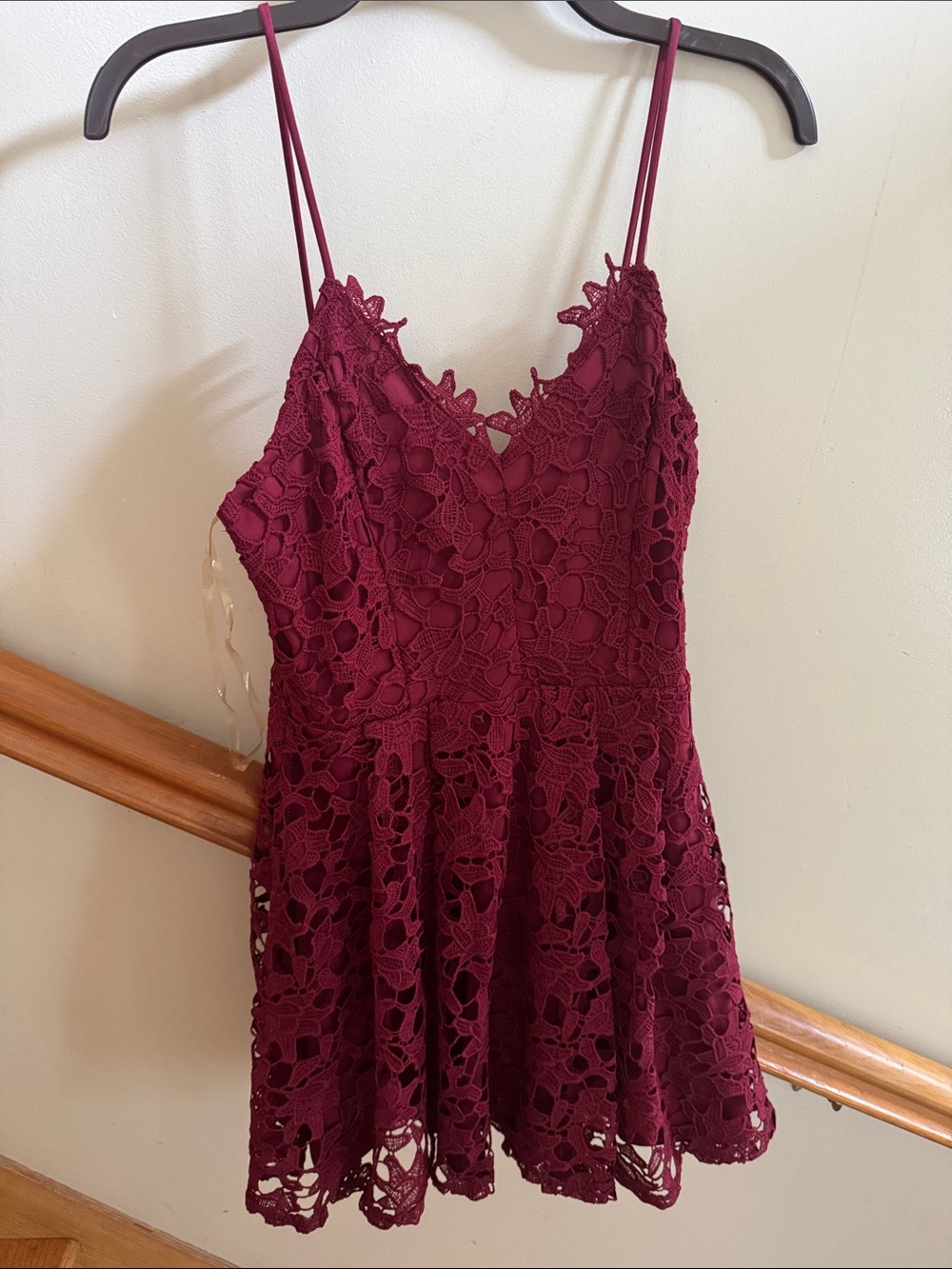 Windsor Burgundy Lace Fit & Flare Mini Dress